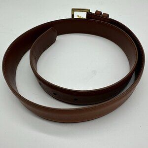 classic Brown leather Coach 34" belt with gold buckle